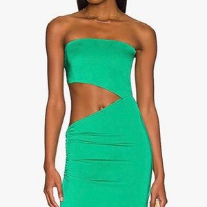 Green cut out maxi dress